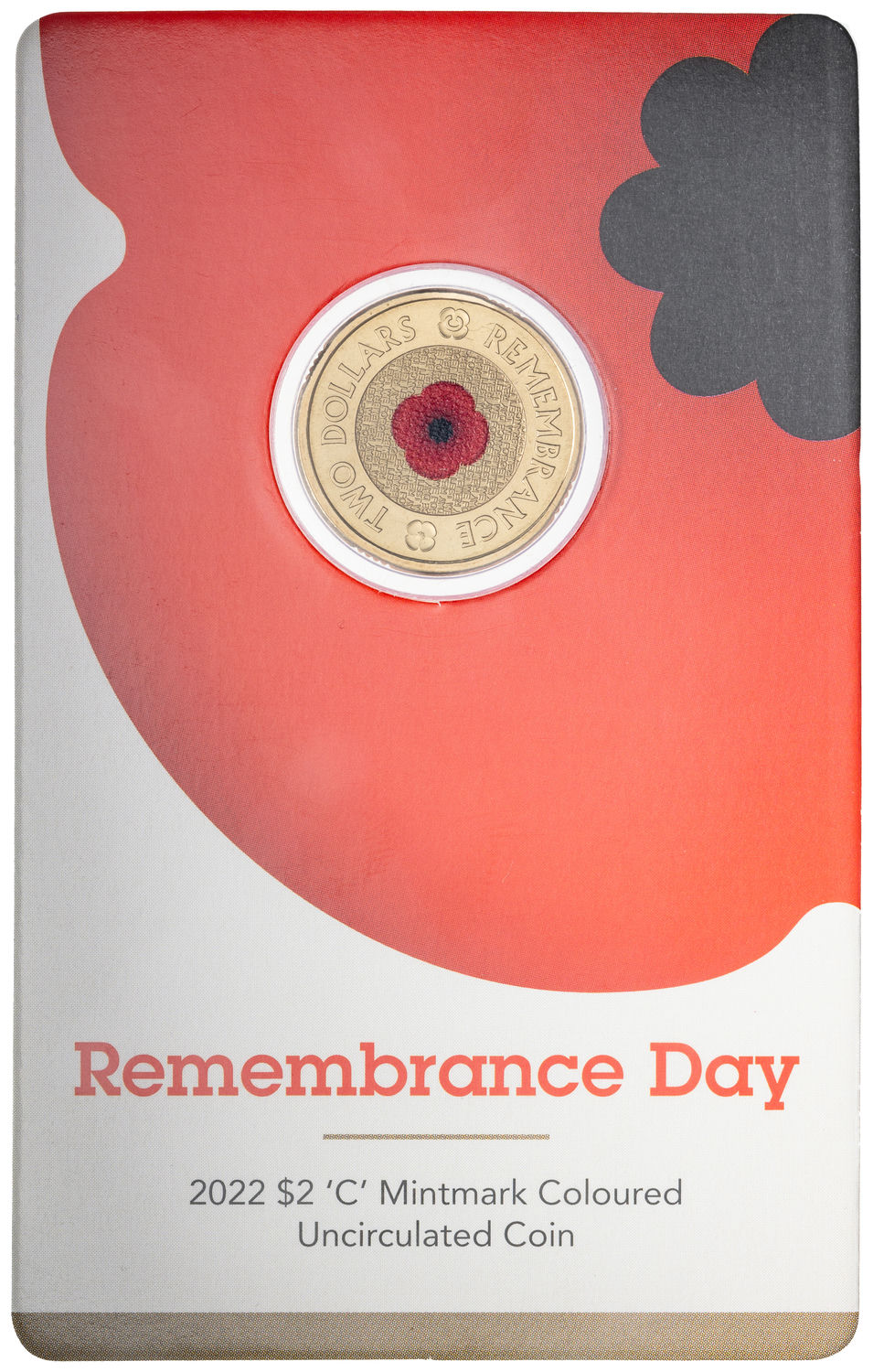 Elizabeth II, Remembrance Day - Red poppy, Two Dollars, 2022, UNC