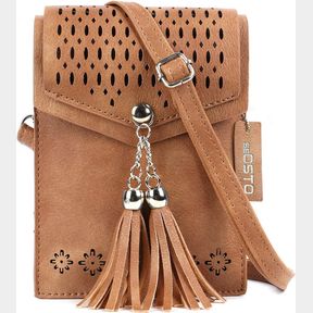 SEOSTO WOMENS SMALL CROSSBODY BAG, TASSEL CELL PHONE PURSE HOLDER WALLET