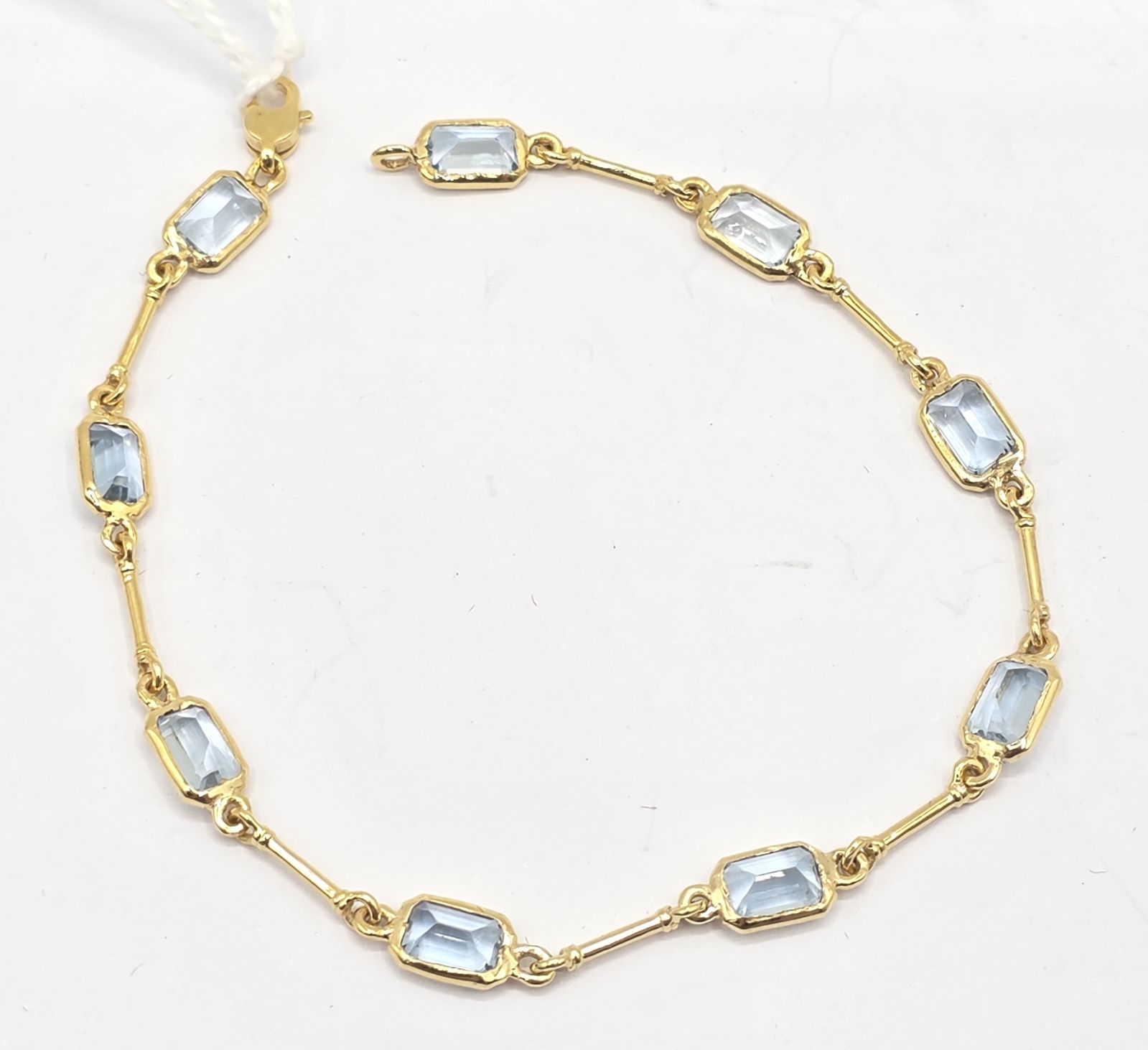 14ct Sectional Aquamarine Bracelet