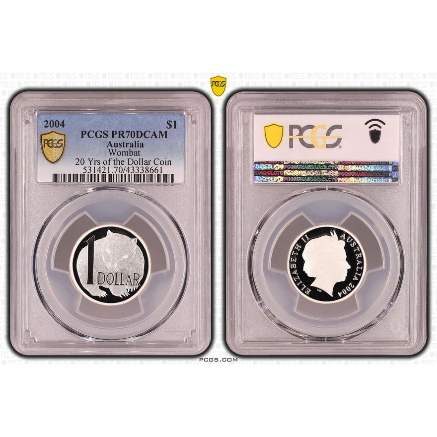 Elizabeth II, Silver, Wombat, One Dollar, PR70DCAM , 2004 PCGS POP - 23/0
