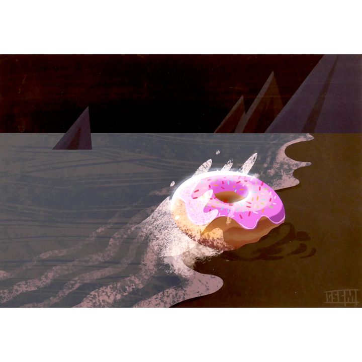 Genevieve St Charles 'Donut in the Surf' Digital Print, 2016
