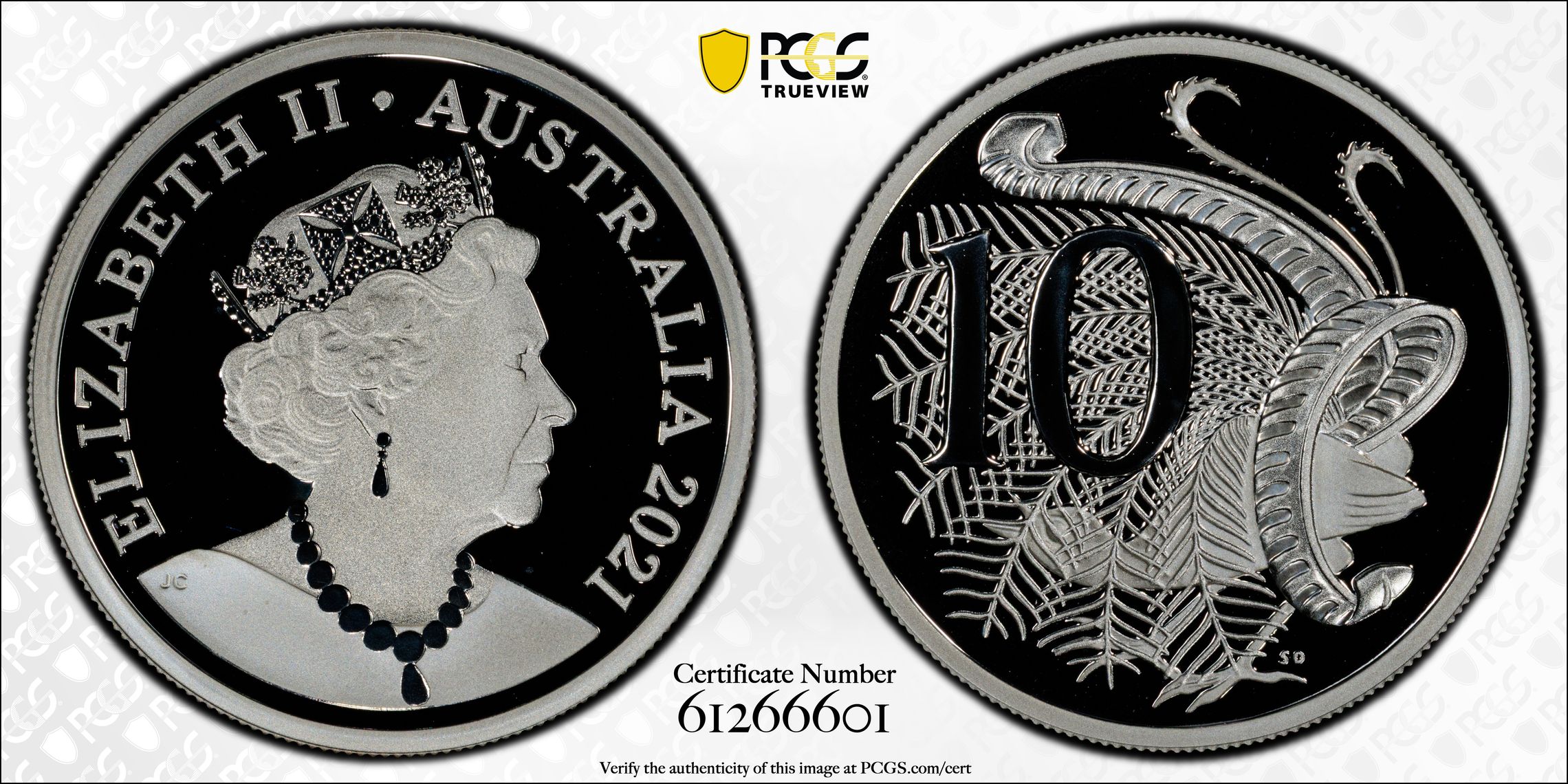 Silver, Ten Cent, 2021, PCGS PR69DCAM