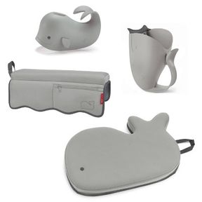SKIP HOP MOBY BABY BATH SET WITH FOUR BATHTIME ESSENTIALS - GRAY - 4PK