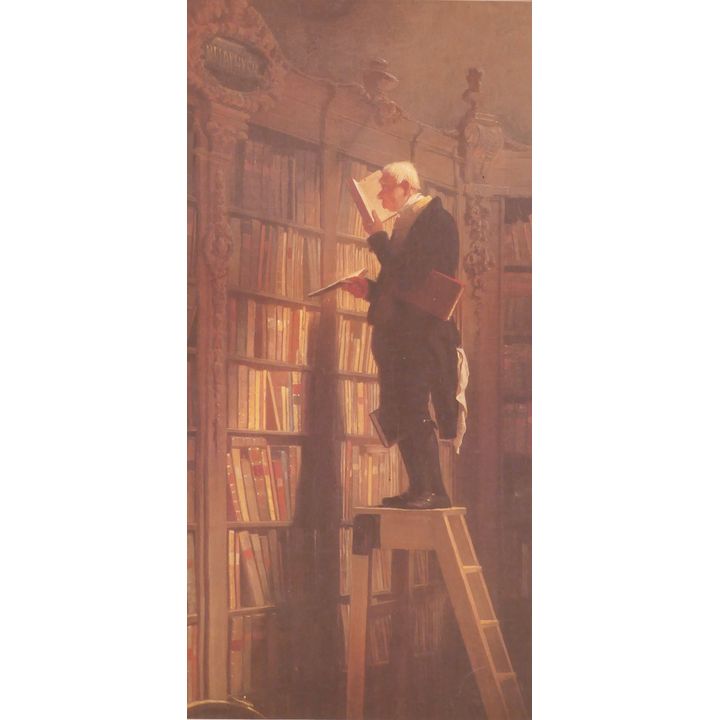 Carl Spitzweg (1808-1885) ''The Bookworm'' Lithograph. Framed Measurements 21x12''