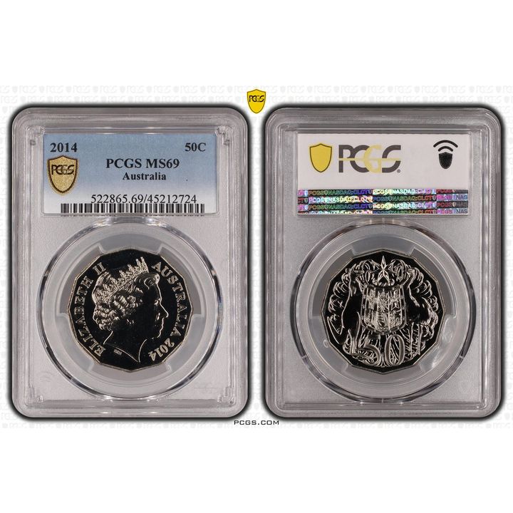 2014 Australia Fifty Cent, 50c PCGS - MS69 POP 11/0 -724
