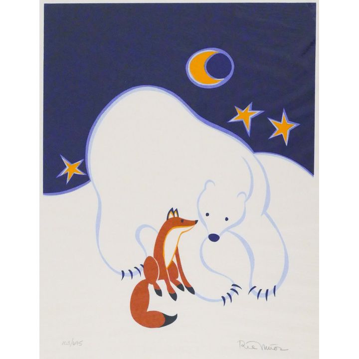 Rie Munoz ''Polar Bear & Fox'' Signed Serigraph 17.25'' x 14.5'' Sheet.