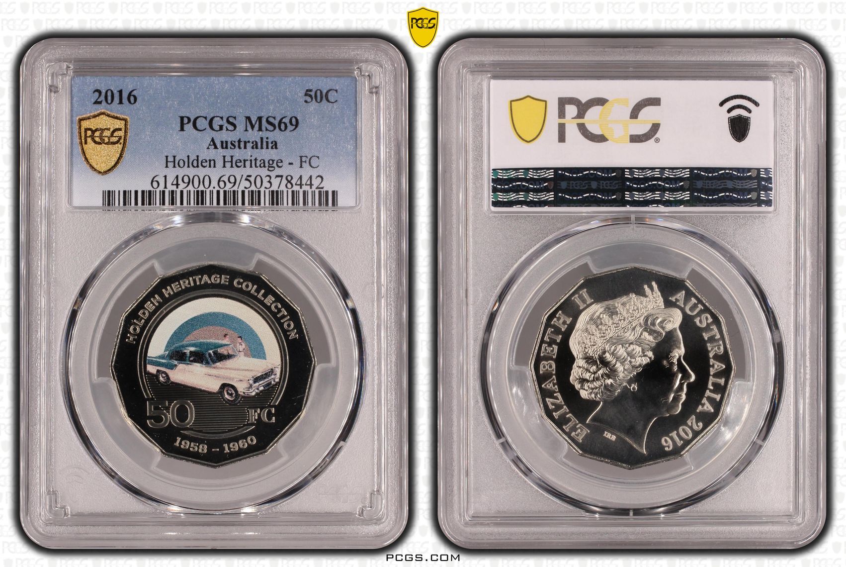 Holden Heritage - FC, Fifty Cent, 2016, PCGS MS69