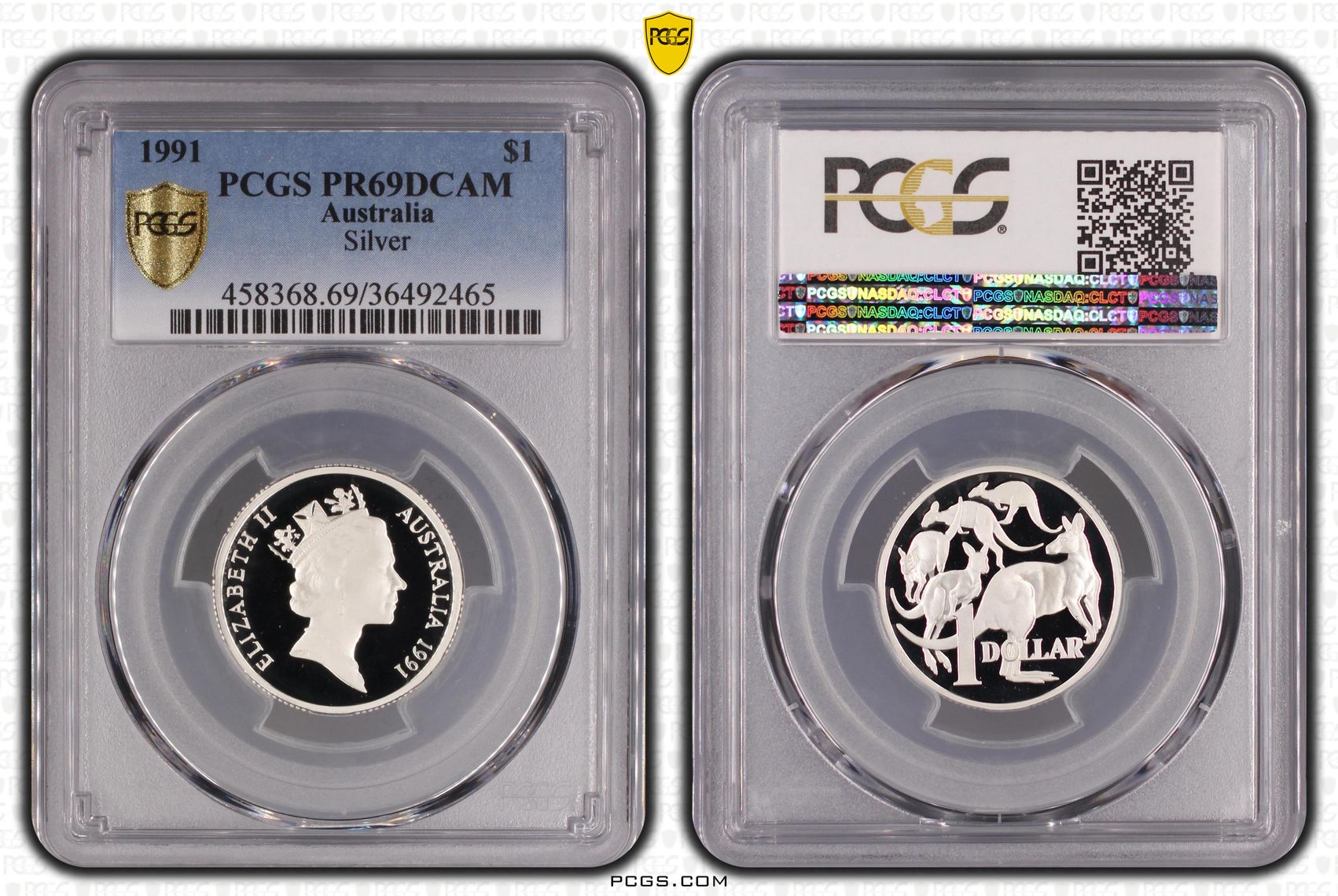 1991 Australia One Dollar, $1 Silver Silver PCGS - PR69DCAM -465