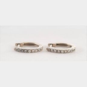 18CT WHITE GOLD HUGGIES WITH .200CT DIAMONDS COLOUR IJ CLARITY VS/SI - 51633/369