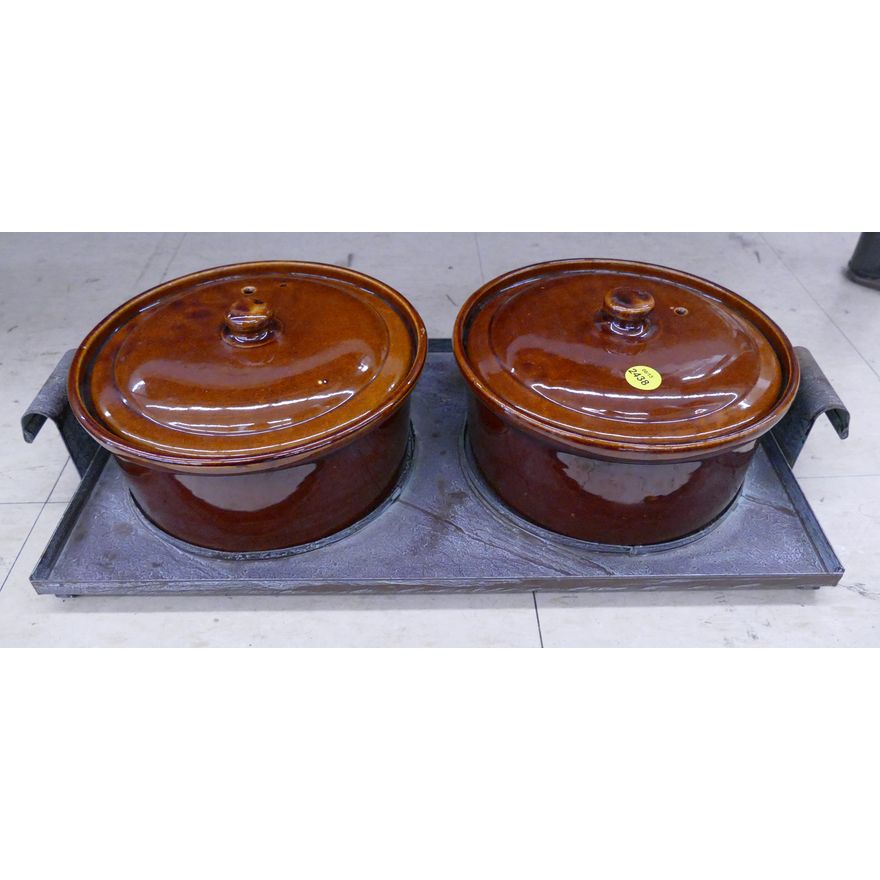 Vintage Brownware Double Covered Server- 20''