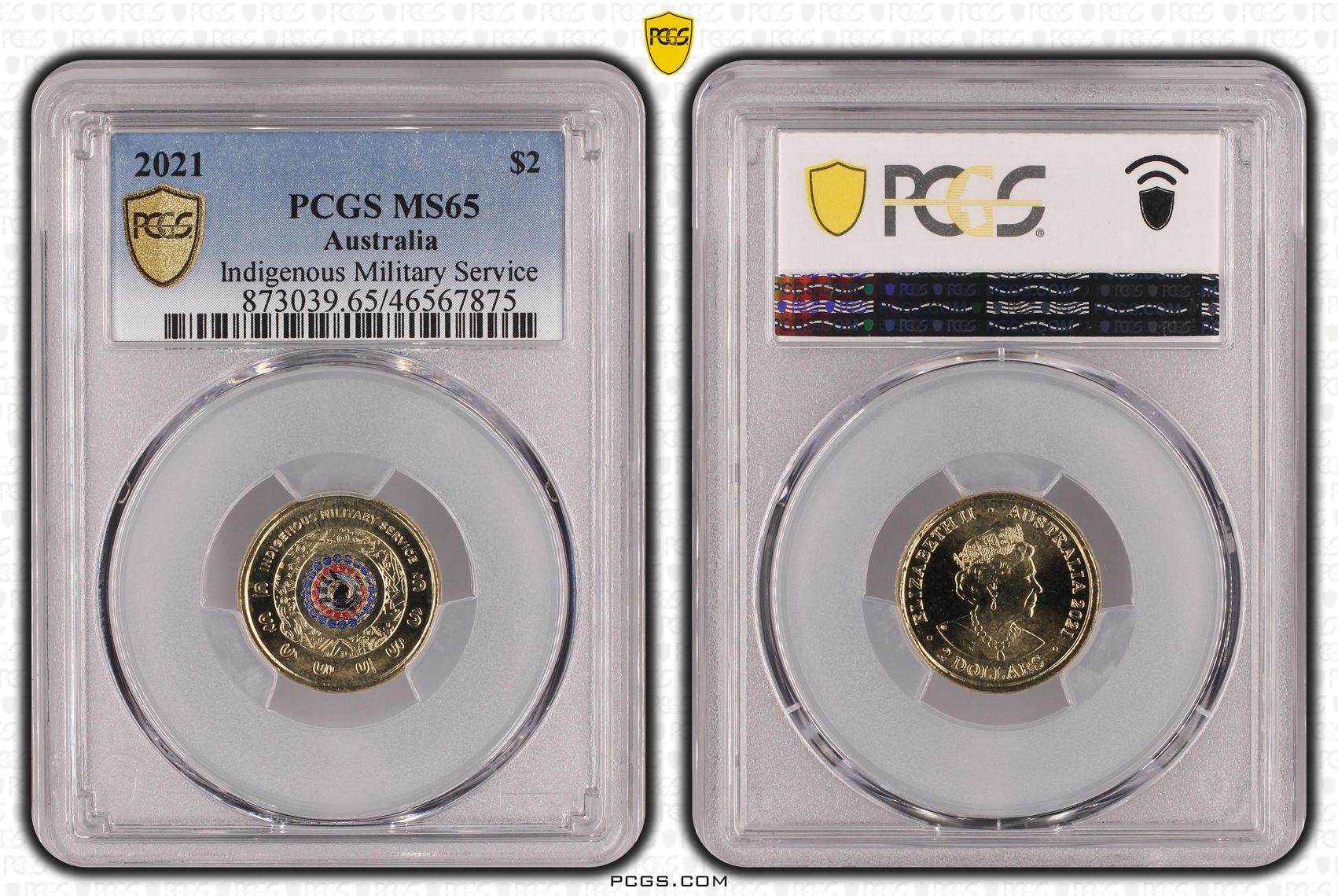Indigenous Military Service Colourised, Two Dollar, 2021, PCGS MS65