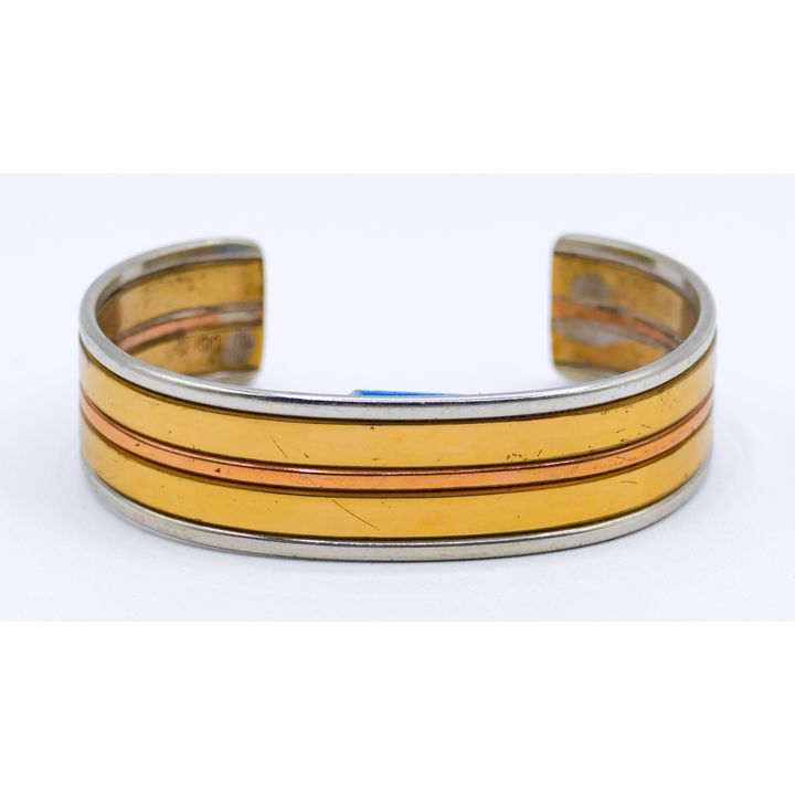 Sergio Lub Mixed Metals Cuff Bracelet Fits 7''