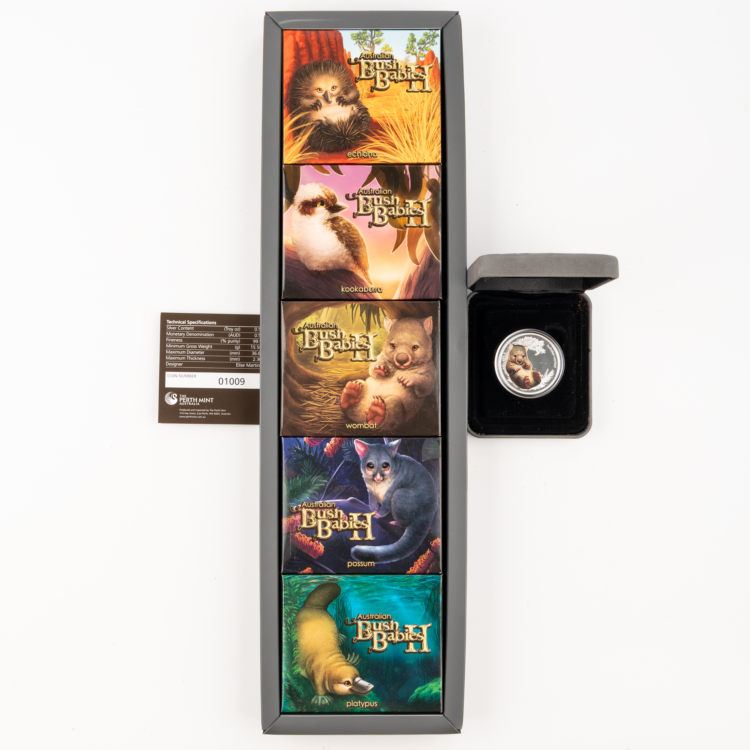 Elizabeth II, Perth Mint - 'Australian Bush Babies II' Series, Fifty Cents, 2012 - 2013, FDC