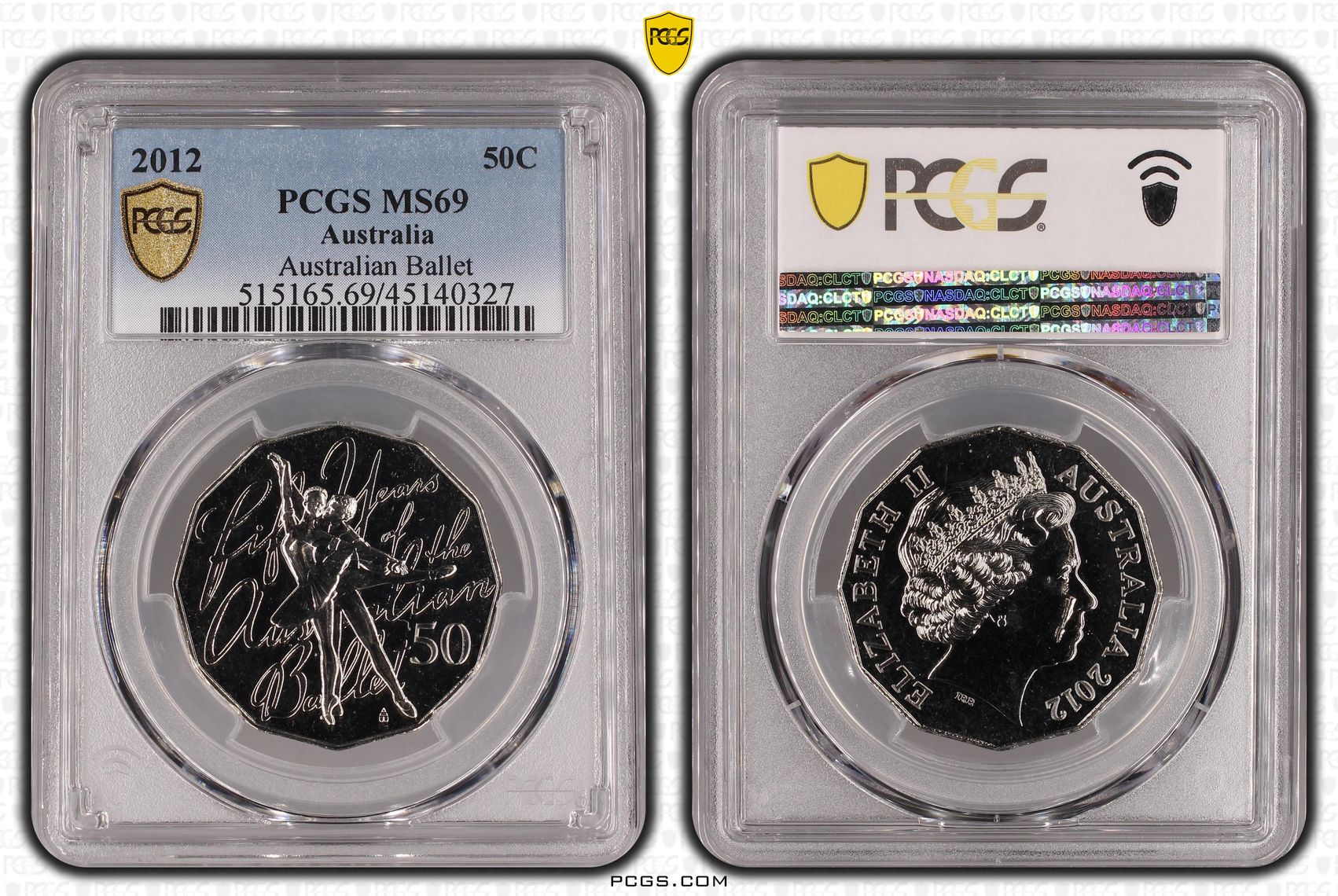 Australian Ballet POP 13/0, Fifty Cent, 2012, PCGS MS69