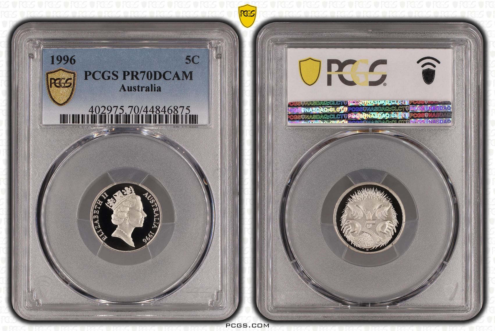1996 Australia Five Cent, 5c PCGS - PR70DCAM POP 26/0 -875