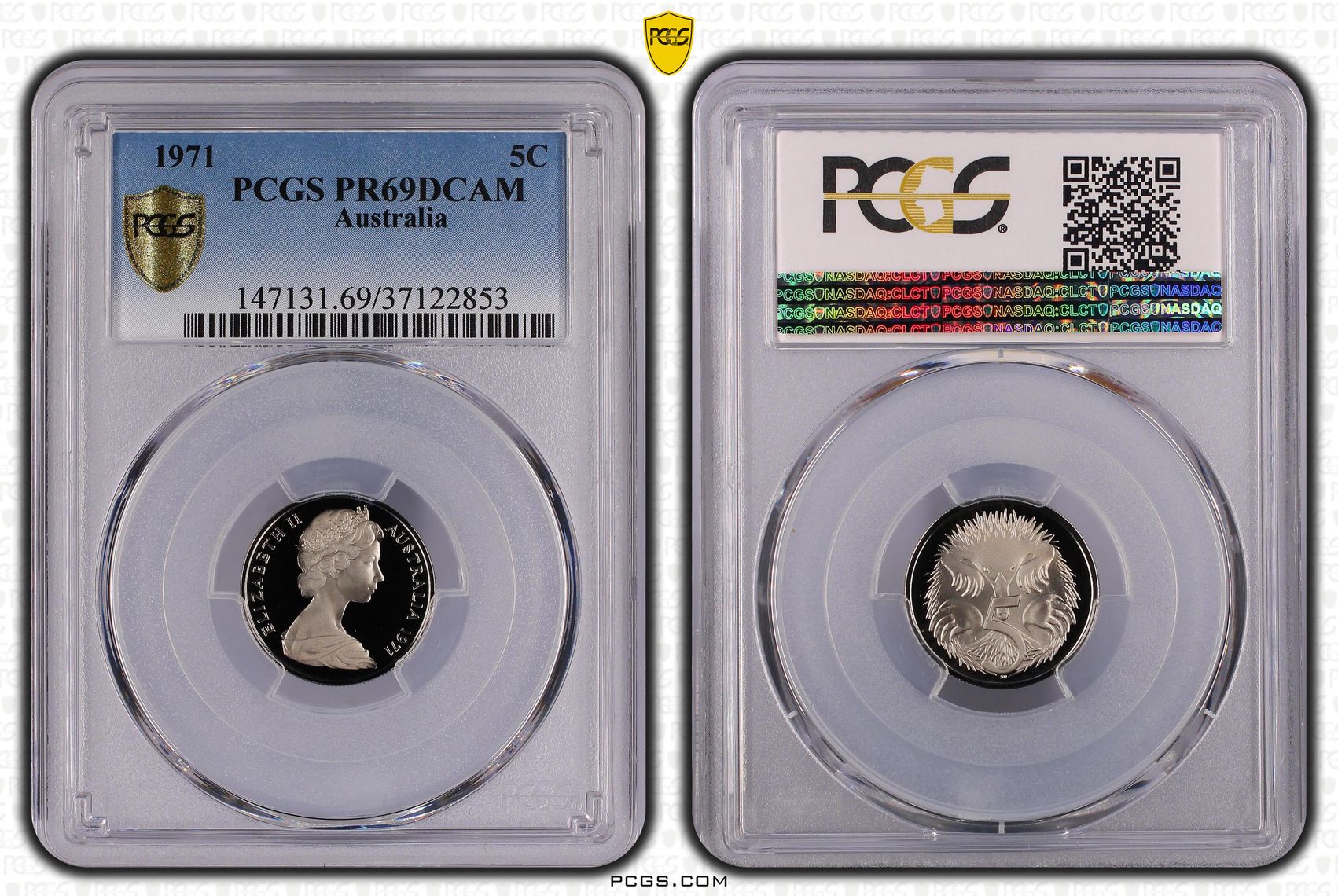 50 · 1971 Australia Five Cent, 5c PCGS - PR69DCAM -853