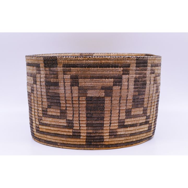 Antique Pima Large Round Indian Basket- 6.5x11''