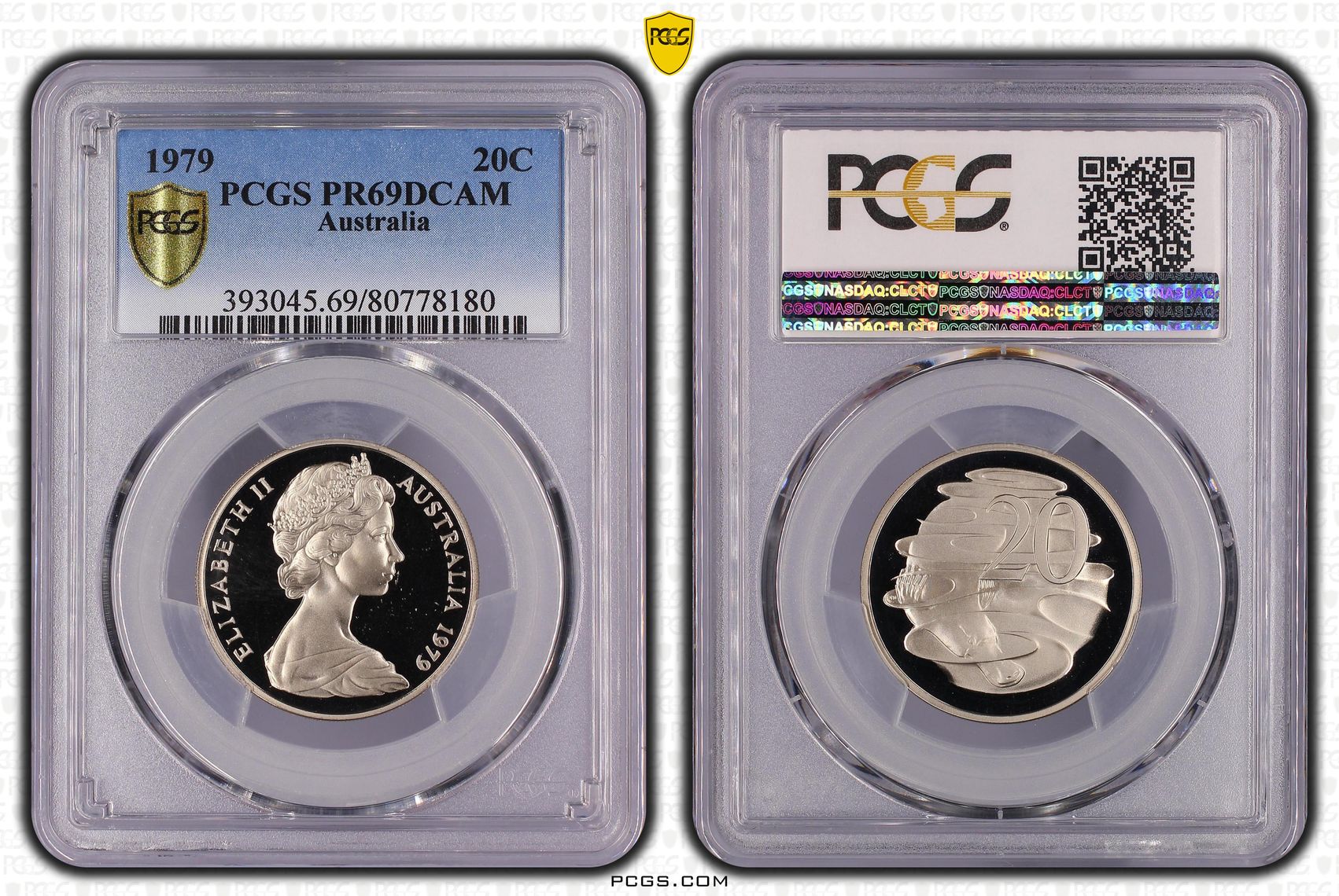 Elizabeth II, Twenty Cent, 1979, PCGS PR69DCAM