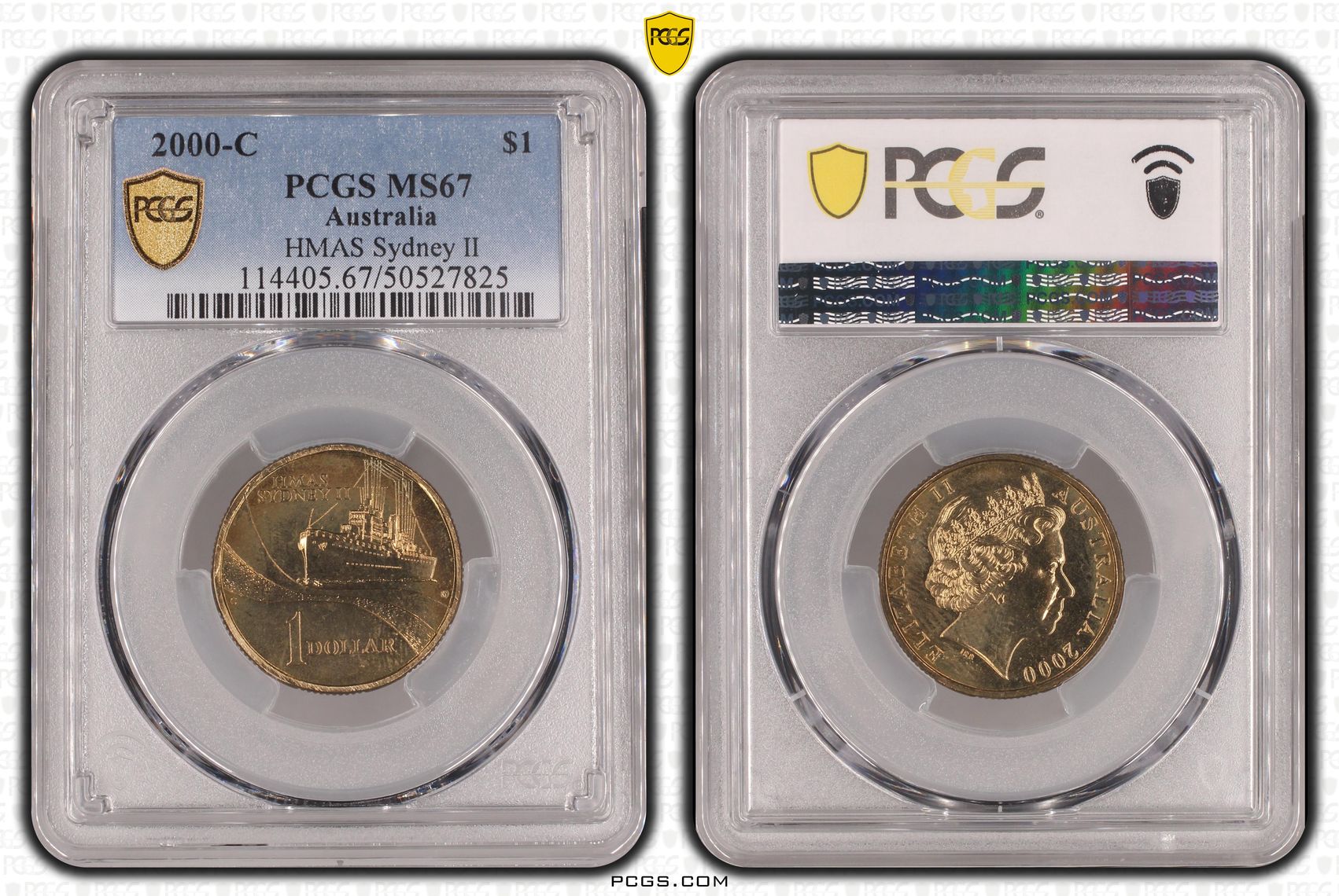 HMAS Sydney II, One Dollar, 2000-C, PCGS MS67