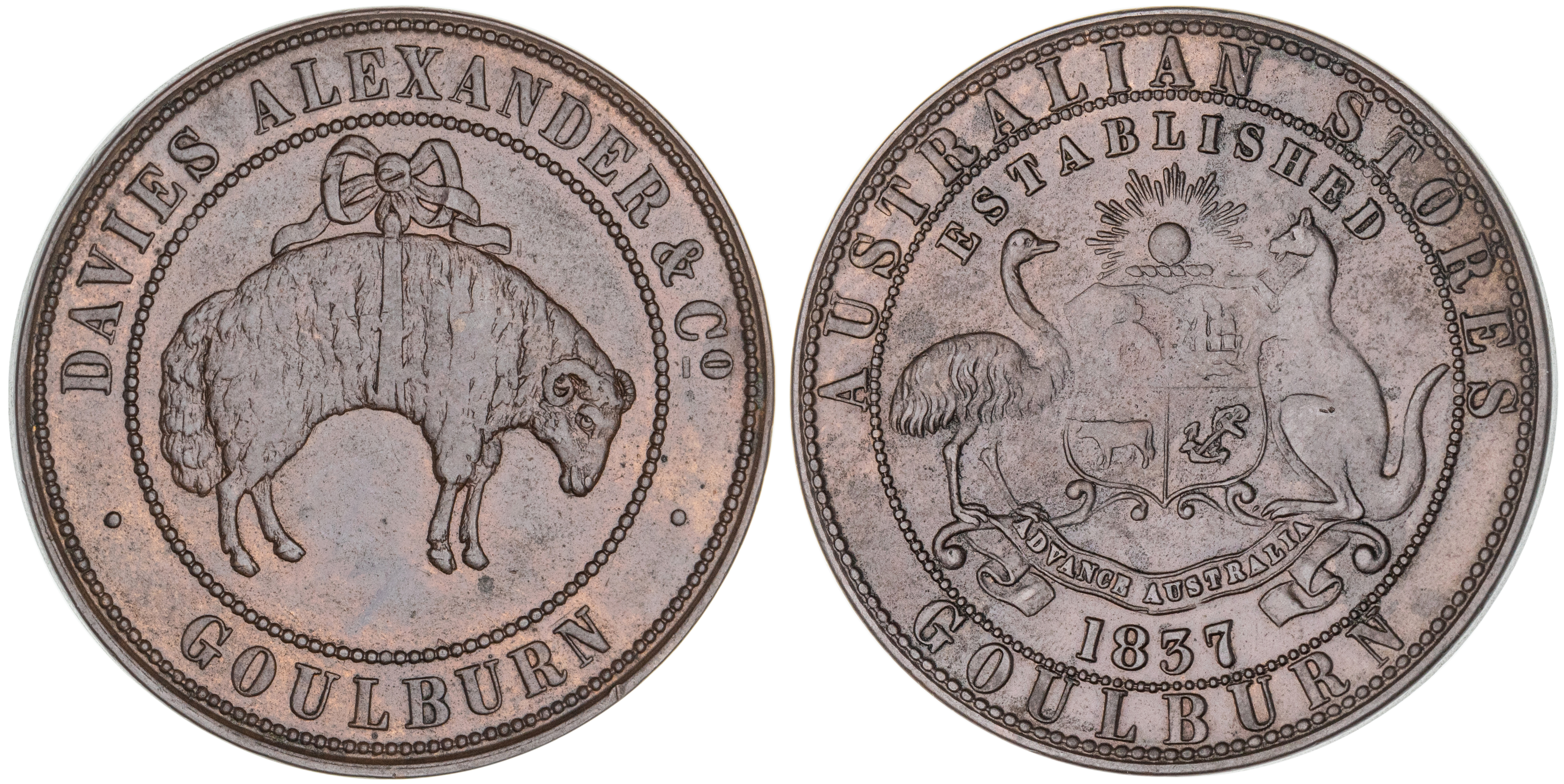Goulburn, New South Wales, Davies, Alexander & Co., Penny, EF