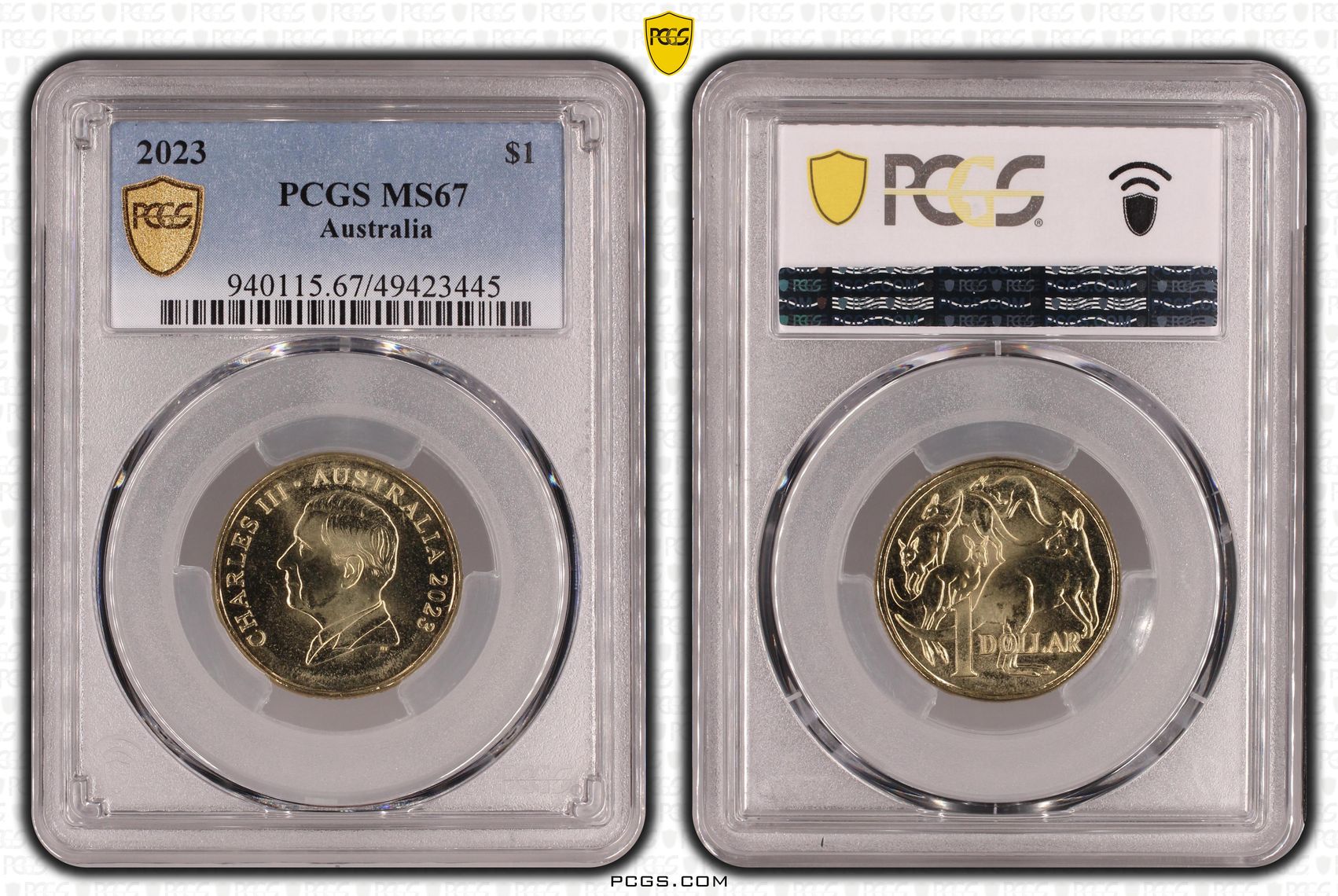 Charles III, One Dollar, 2023, PCGS MS67