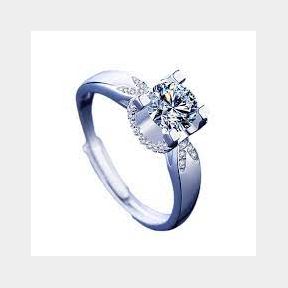 Sterling Silver S925 Swallowtail Design Moissanite Ring for Women - | SJ 51679/1022 HV B8 (S2)