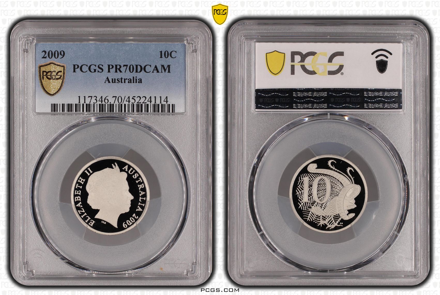 Elizabeth II, Ten Cent, 2009, PCGS PR70DCAM