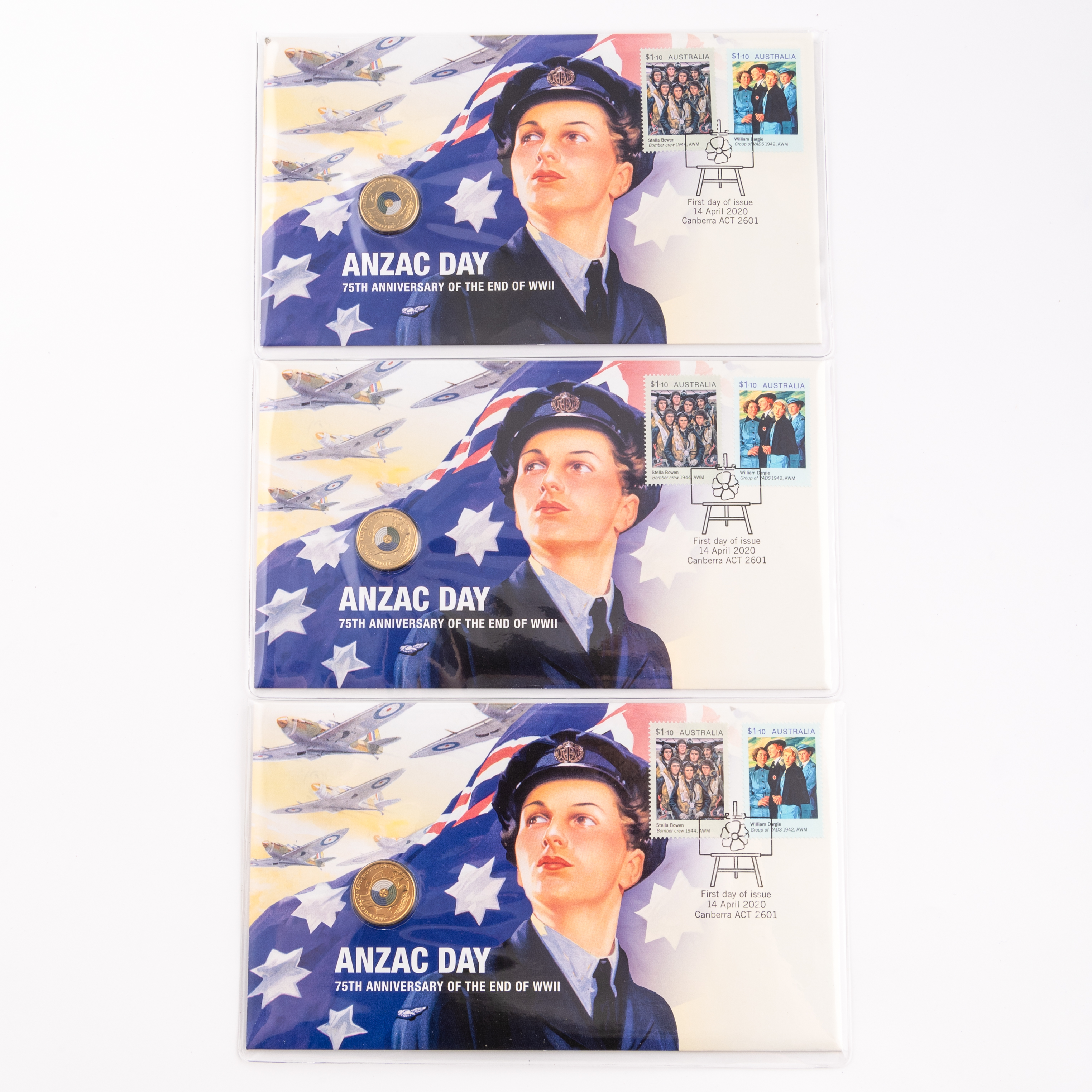 64 · Elizabeth II, 75th Anniversary Of The End Of WWII PNC, Two Dollar, 2020,  UNC