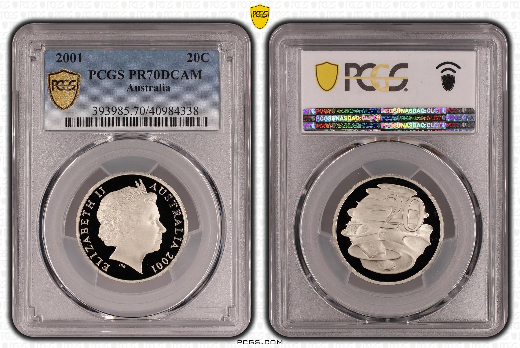 Twenty Cent, 2001, PCGS PR70DCAM