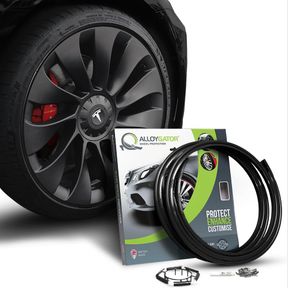 ALLOYGATOR BLACK RIM PROTECTOR FOR CAR WHEELS (FITS 12-19" WHEEL DIAMETER) - PACK OF 4 PREMIUM ALLOY WHEEL PROTECTOR TO AVOID SCRA
