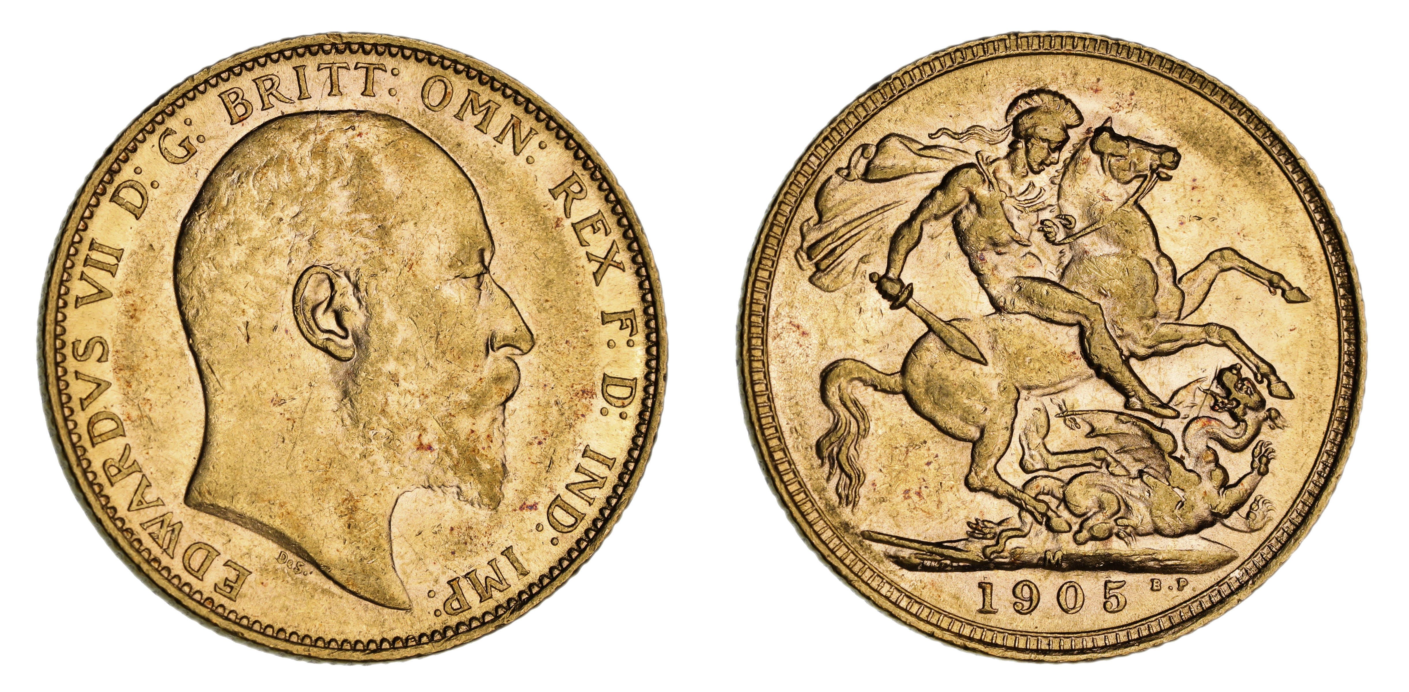 Edward VII, St. George Reverse - Melbourne Mint, Sovereign, 1905, gEF