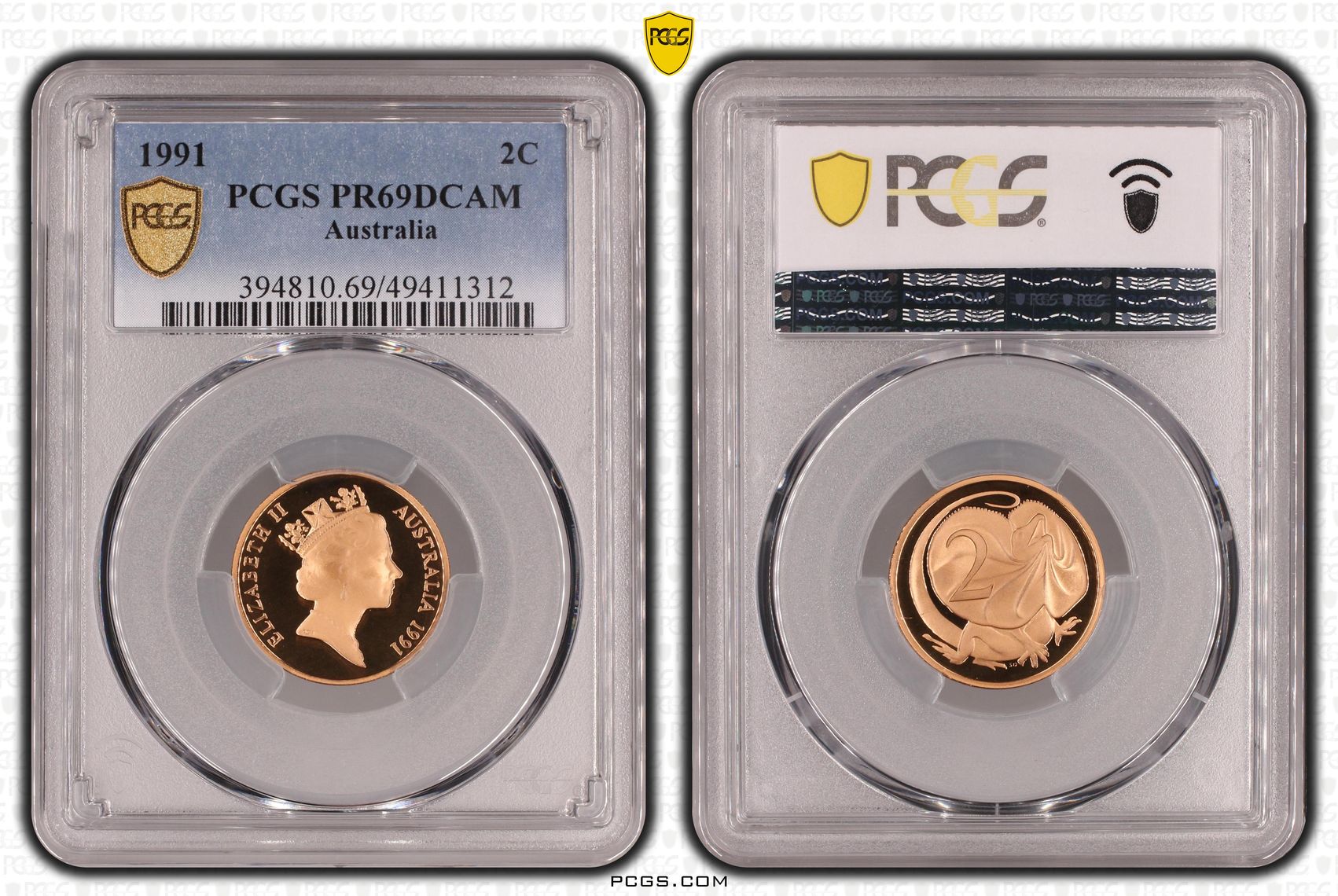 Two Cent, 1991, Pcgs Pr69dcam