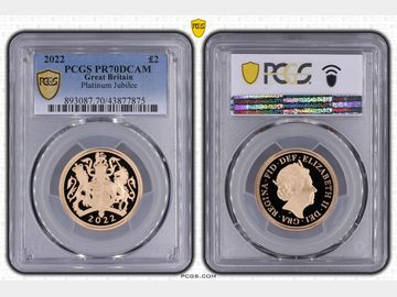 2022 PLATINUM JUBILEE PROOF GOLD 2 POUND COIN PR70 DCAM TOP POP!