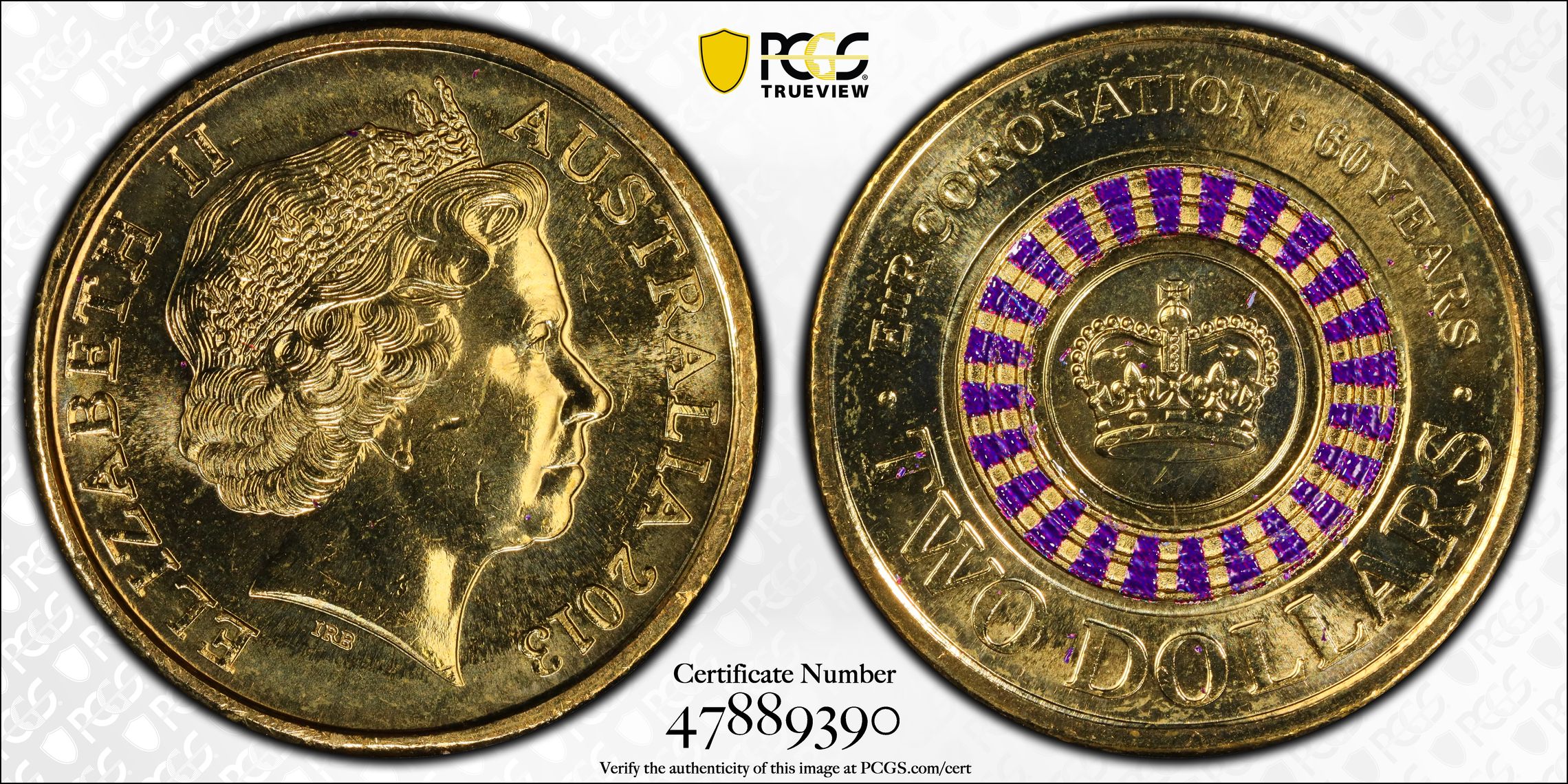 Coronation Colorized, Two Dollar, 2013, PCGS MS64