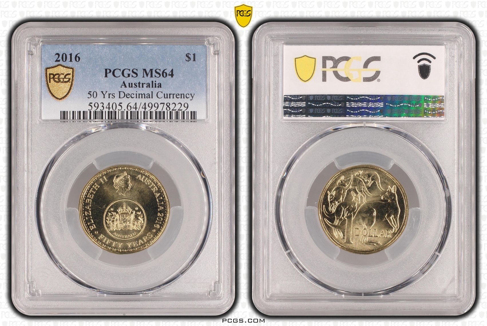 50 Yrs Decimal Currency, One Dollar, 2016, PCGS MS64