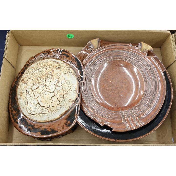 Box 4pc Ed Brannan Tenmoku Sculptural Trays