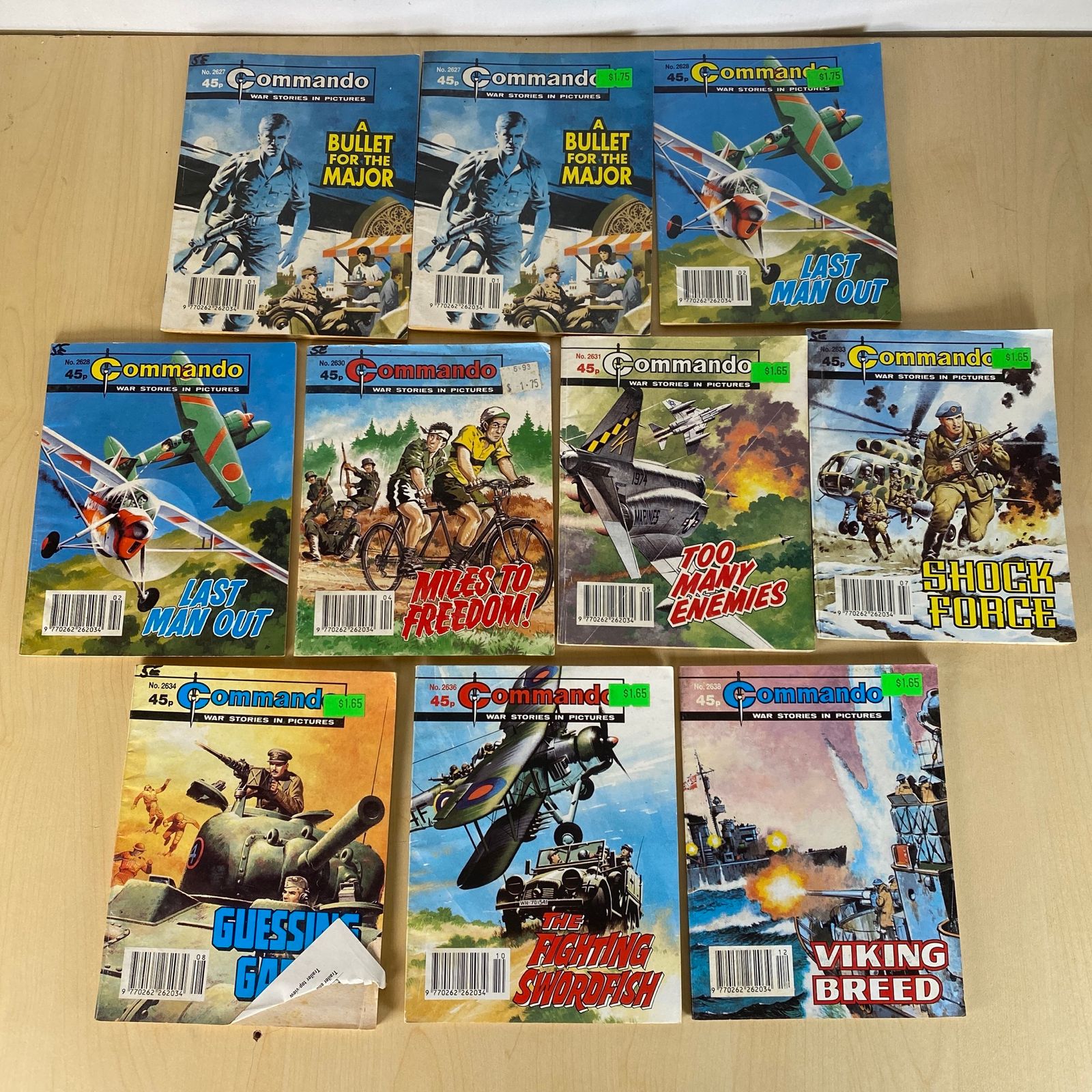 Commando War Comics Issues - 2627, 2627, 2628, 2628, 2630, 2631, 2633, 2634