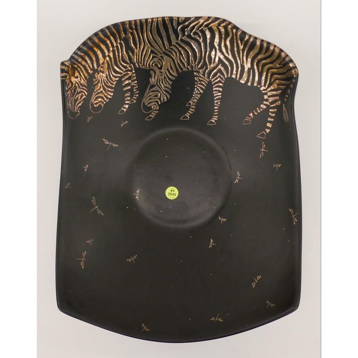 Emilia Castillo Inlaid Silver Leopard Platter 19''