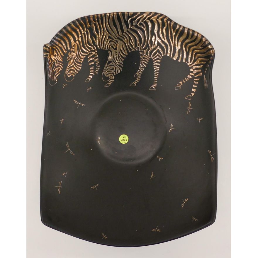 Emilia Castillo Inlaid Silver Leopard Platter 19''