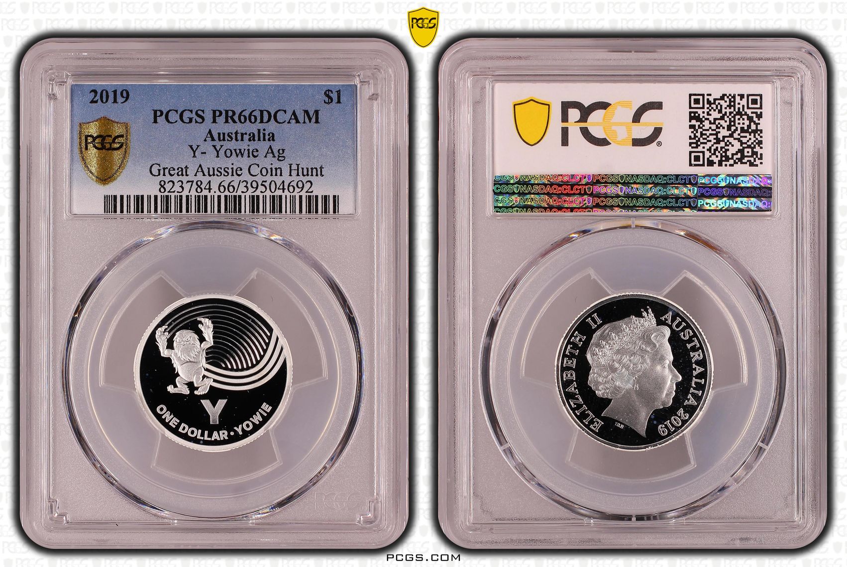 Y- Yowie Ag Great Aussie Coin Hunt, One Dollar, 2019, PCGS PR66DCAM