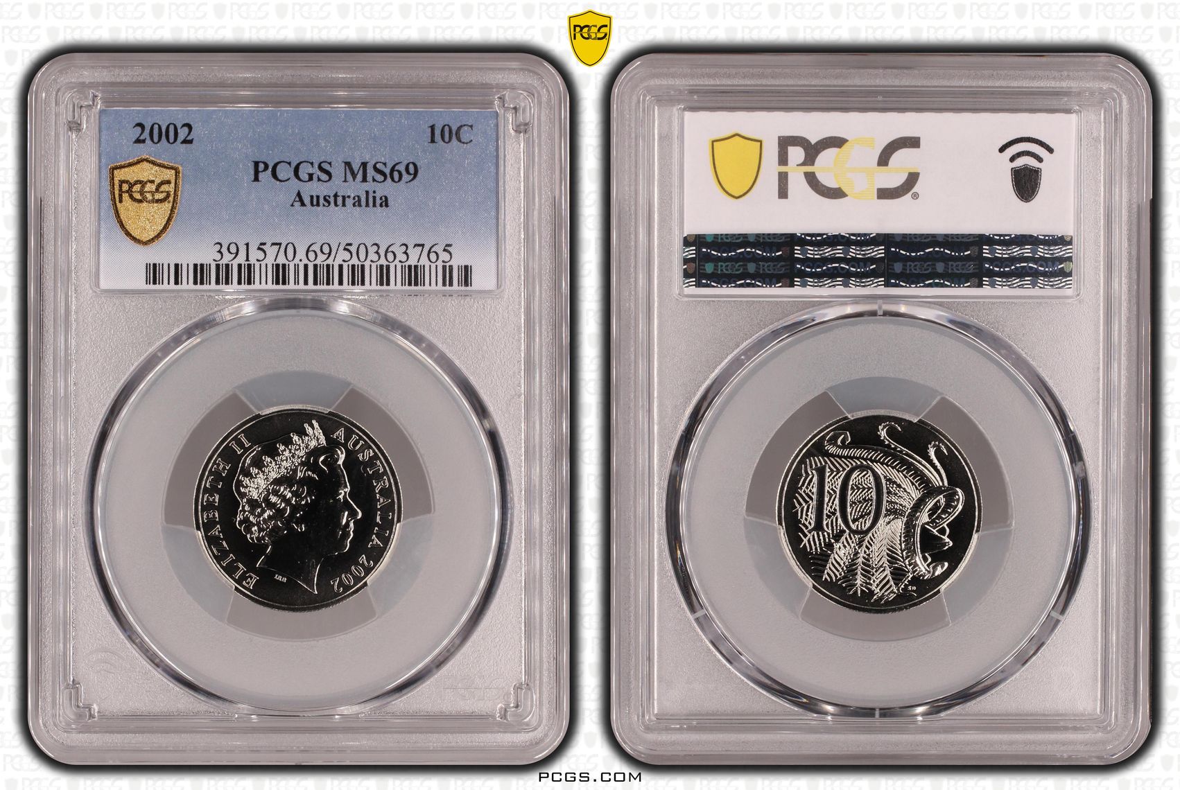 Ten Cent, 2002, PCGS MS69