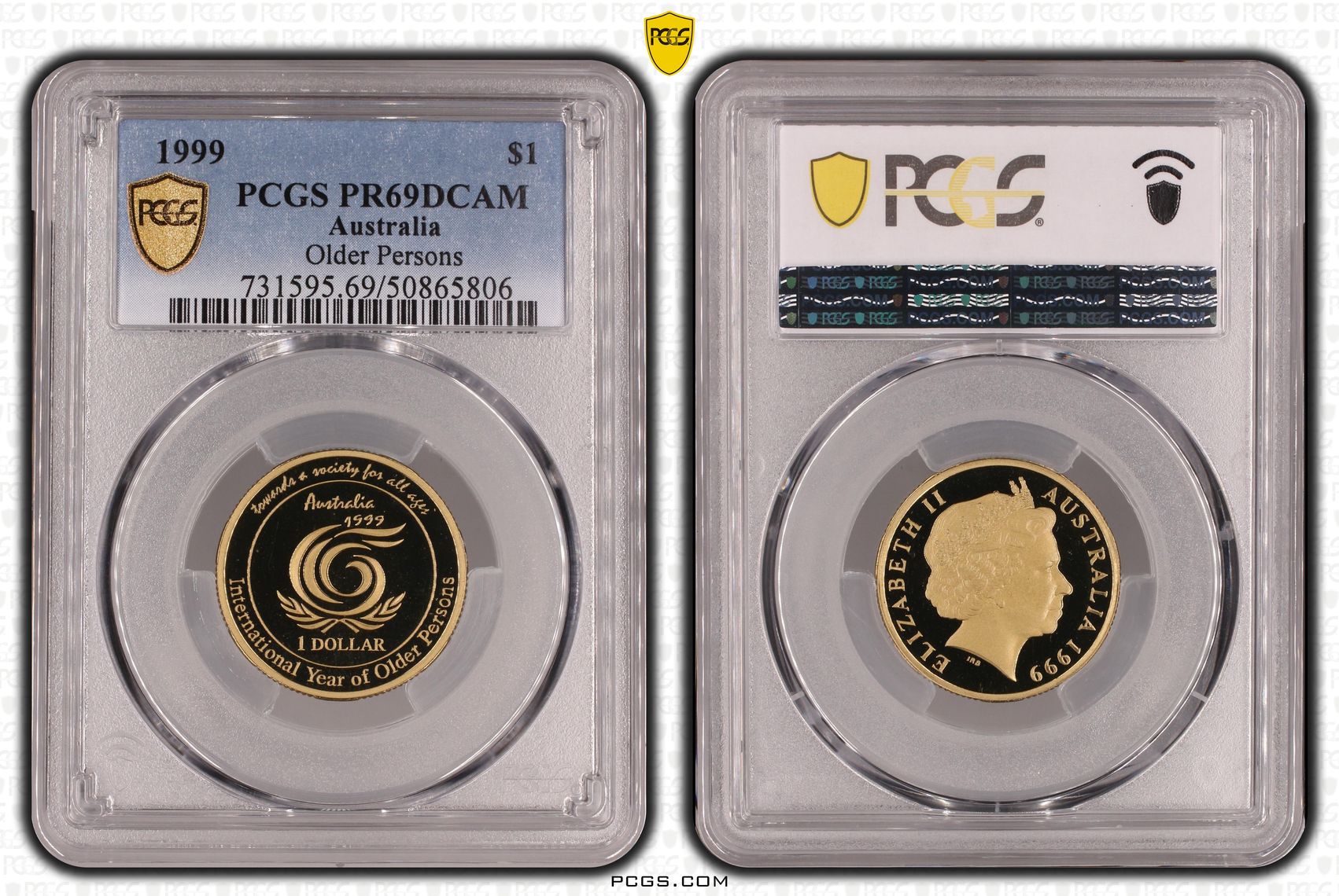 Older Persons, One Dollar, 1999, PCGS PR69DCAM