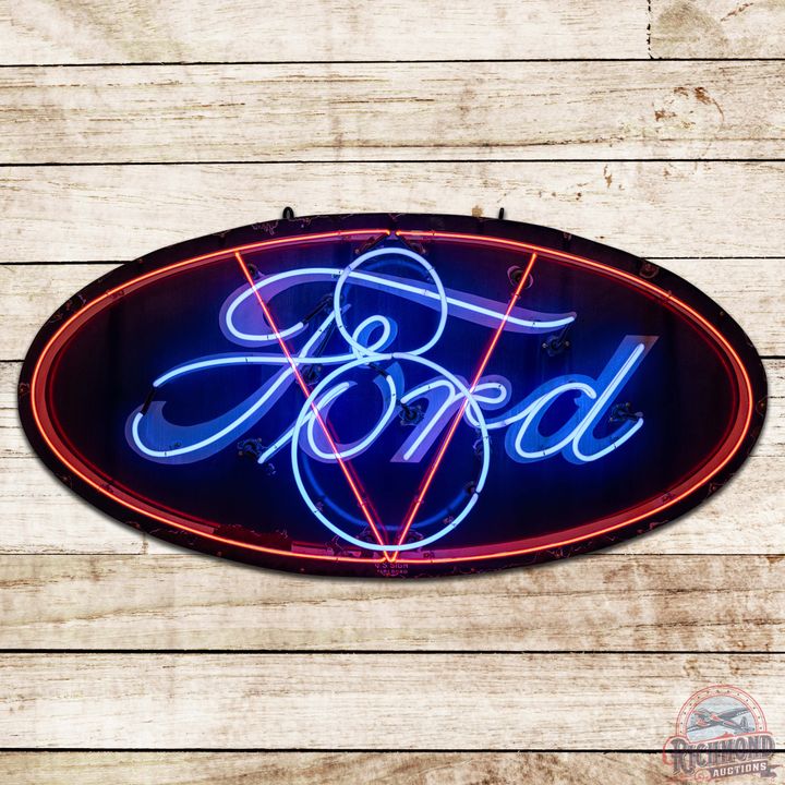 Ford V8 6' SS Porcelain Neon Sign
