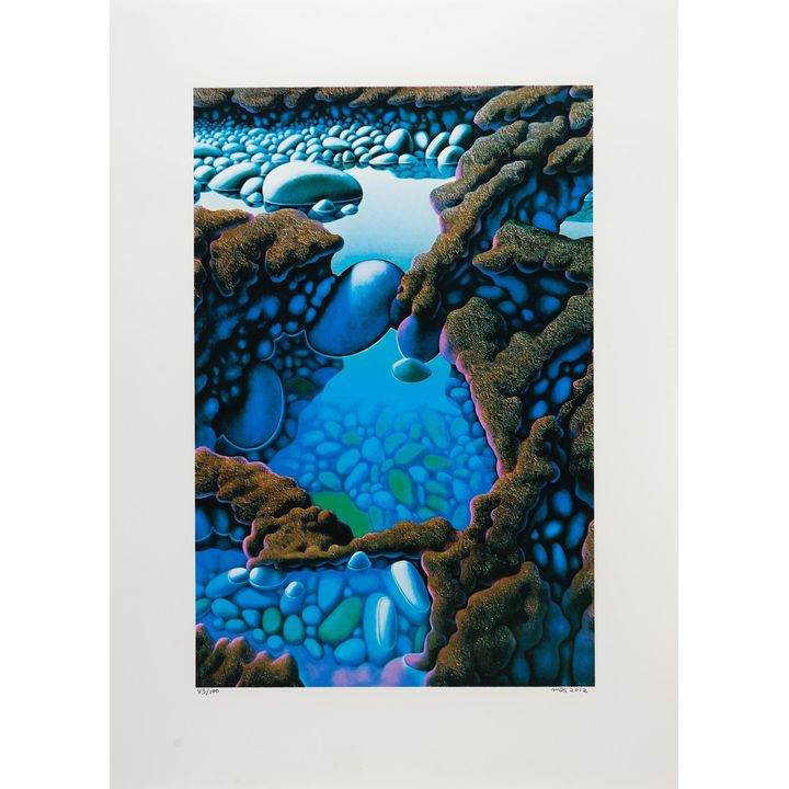 Michael Smither 'Three Rock Pools and Lava Flow'