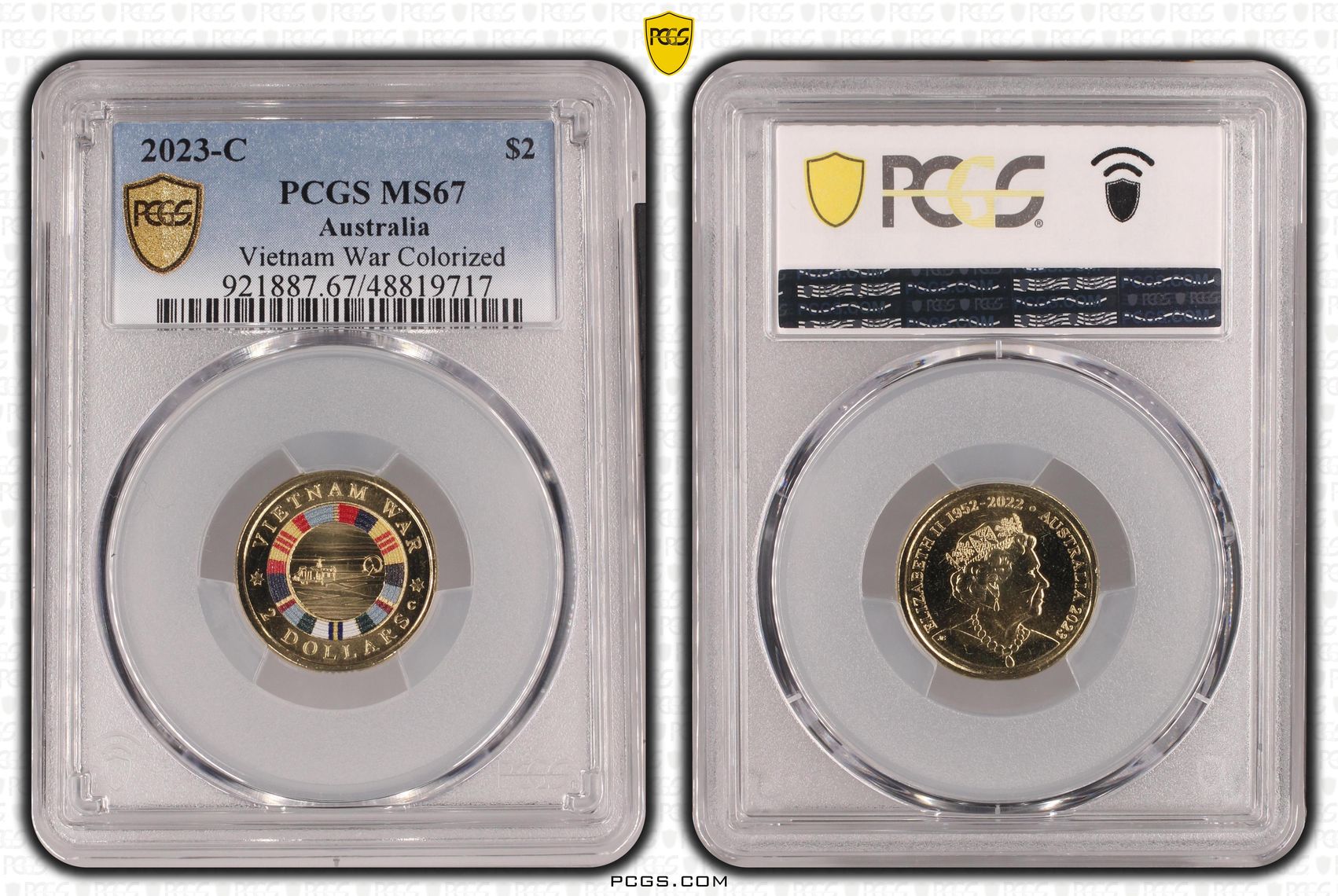Elizabeth II, Vietnam War Colorized, Two Dollar, 2023-C, PCGS MS67