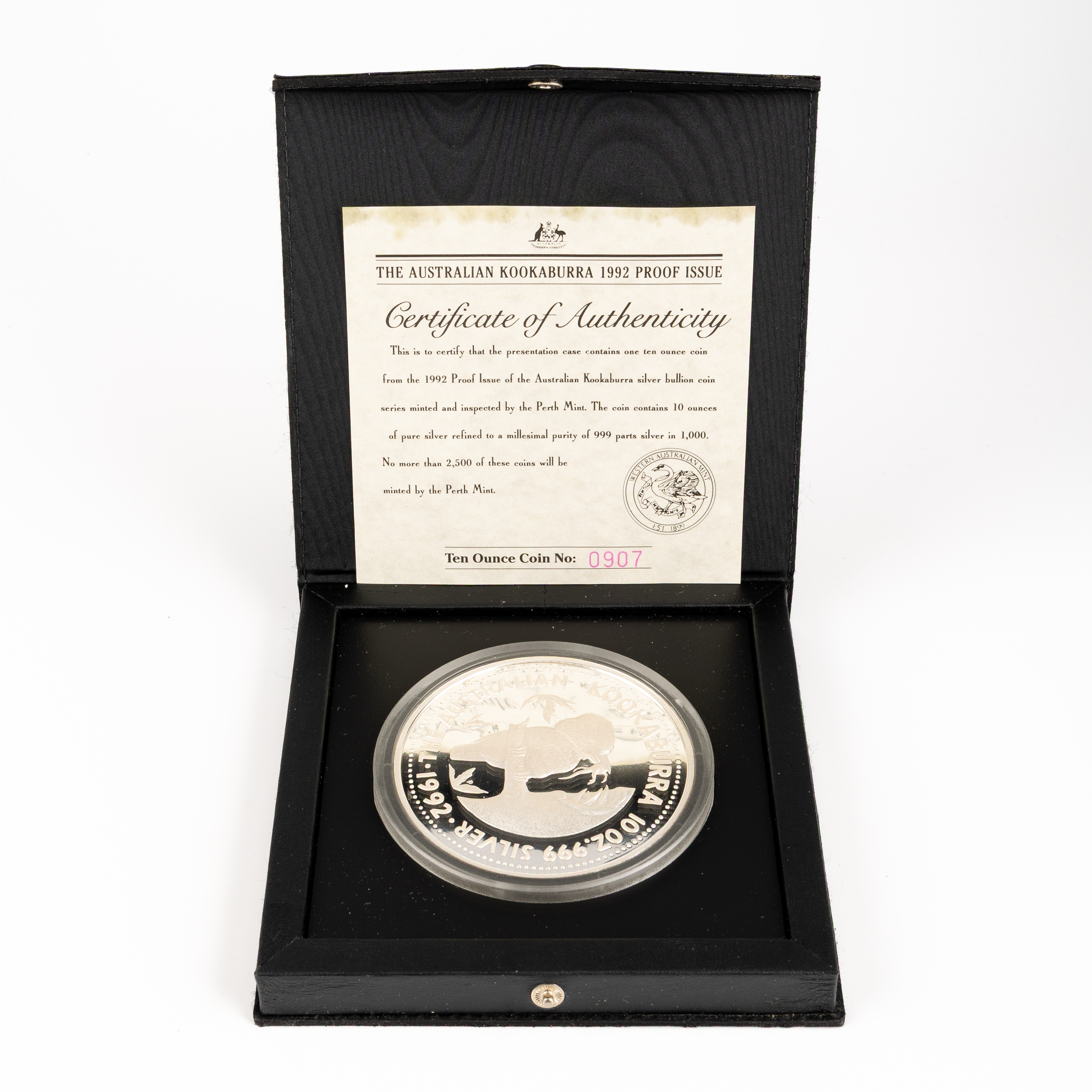 302 · Elizabeth II, Perth Mint - Kookaburra, Ten Dollars, 1992, FDC