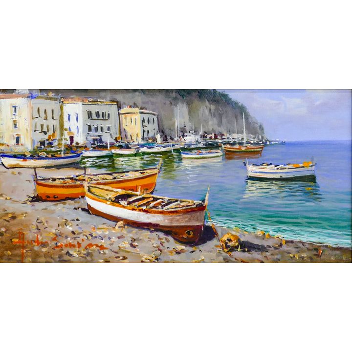 Andrea Savino ''Port'' Oil on Canvas
