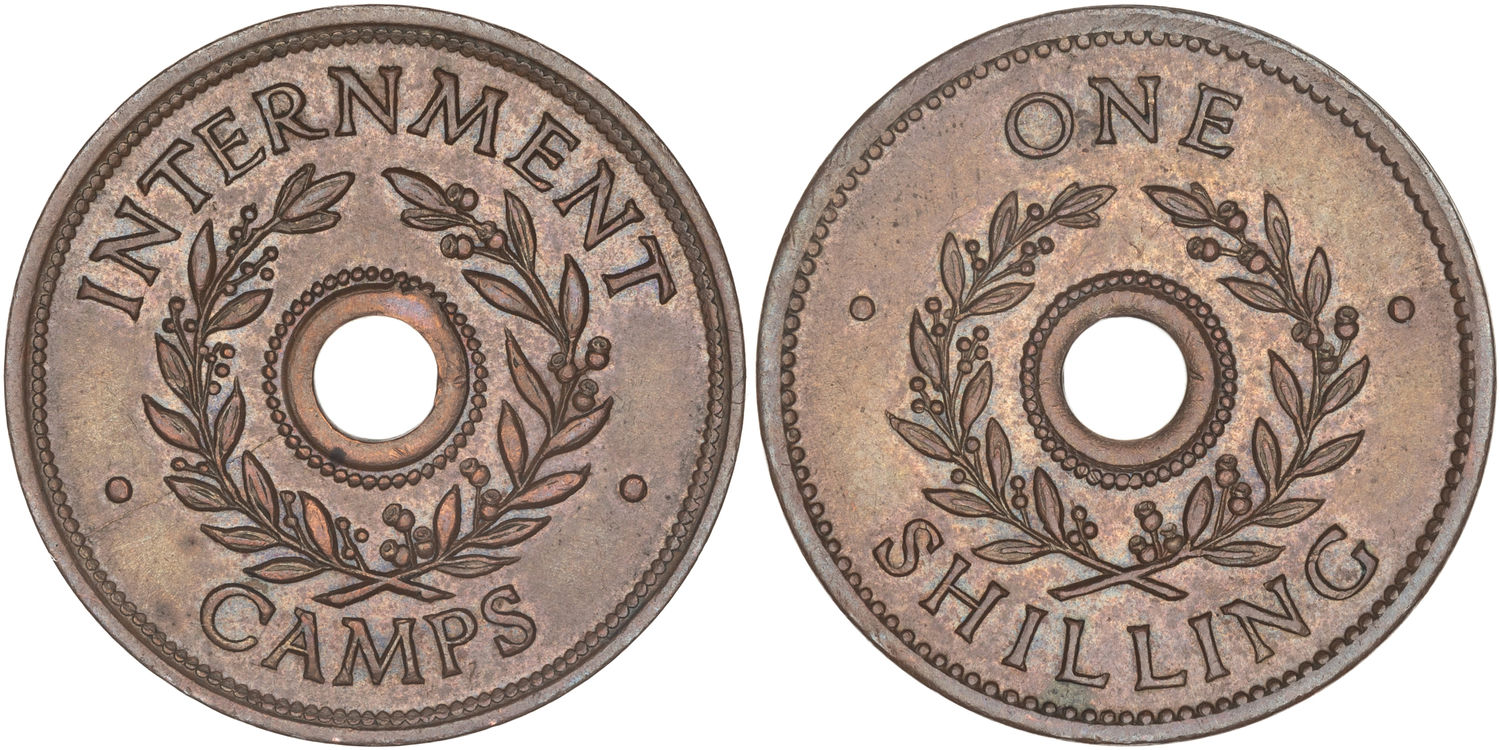Hay Internment Camp, One Shilling, WWII, aEF