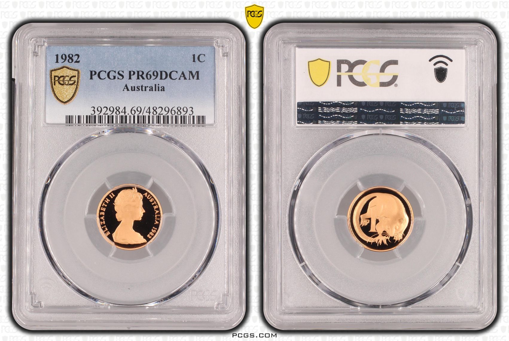 Elizabeth II, One Cent, 1982, PCGS PR69DCAM