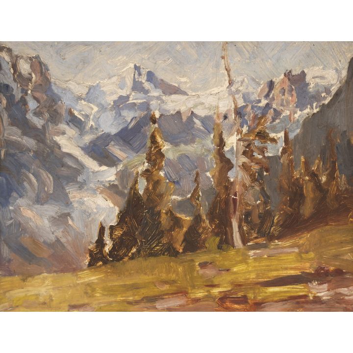 Manner of Eustace Ziegler ''Mountain Scene'' Oil